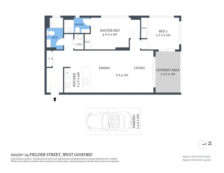 Floorplan of Homely apartment listing, 201/10-14 Fielder Street, West Gosford NSW 2250