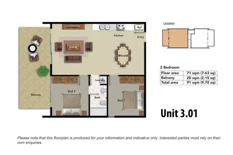 Floorplan of Homely apartment listing, 301/30 Ashley Street, West Footscray VIC 3012