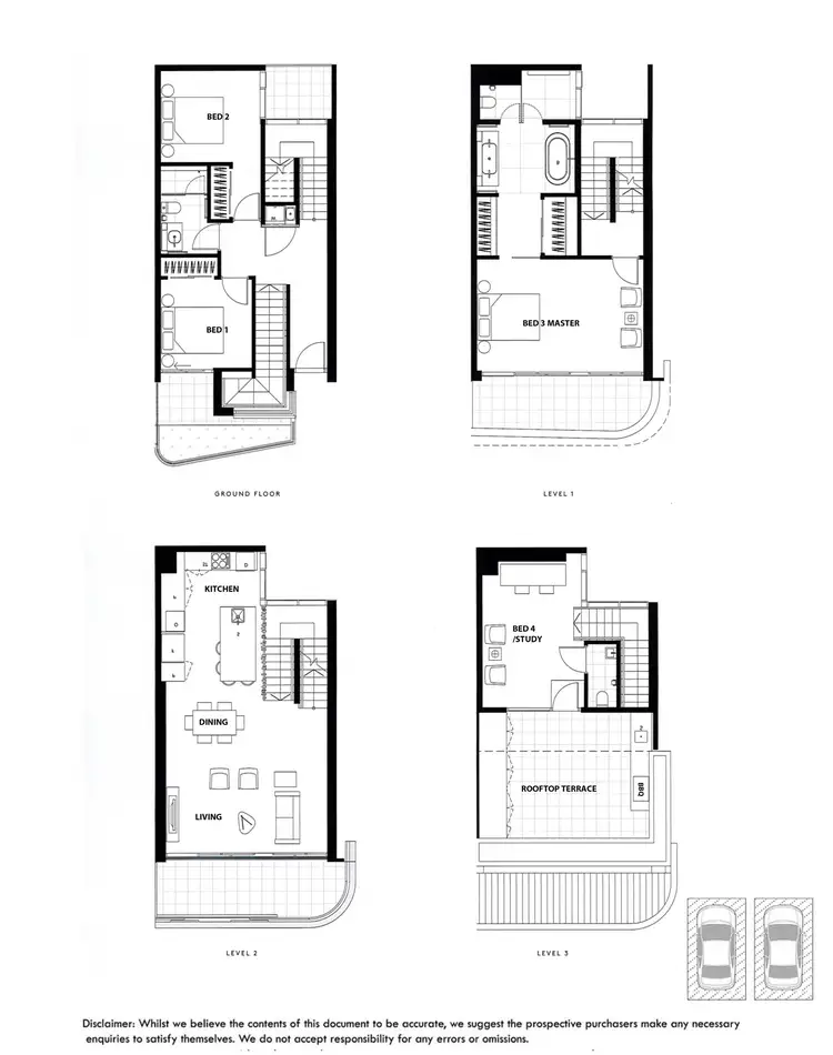 Floorplan of Homely townhouse listing, 4/4A The Avenue, Parkville VIC 3052