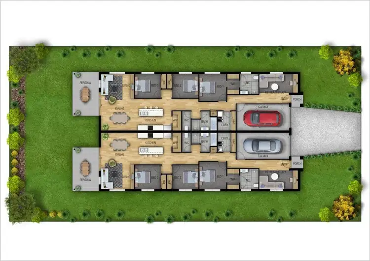 Floorplan of Homely semi-detached listing, 1&2/73 Cooper Street, Laidley QLD 4341