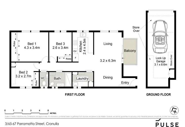 Floorplan of Homely apartment listing, 3/65-67 Parramatta Street, Cronulla NSW 2230