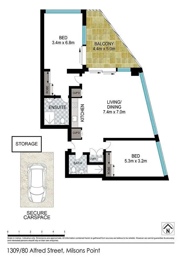 Floorplan of Homely apartment listing, 1309/80 Alfred Street, Milsons Point NSW 2061