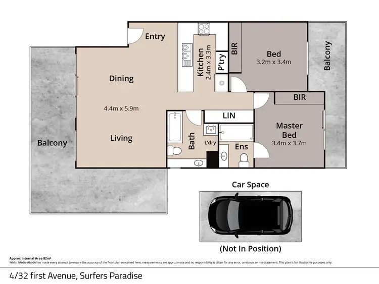 Floorplan of Homely apartment listing, 4/32 First Avenue, Broadbeach QLD 4218