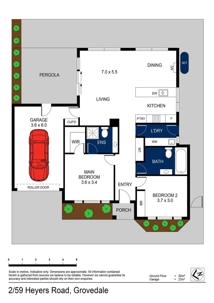 Floorplan of Homely townhouse listing, 2/59 Heyers Road, Grovedale VIC 3216