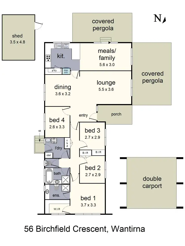 Floorplan of Homely house listing, 56 Birchfield Crescent, Wantirna VIC 3152