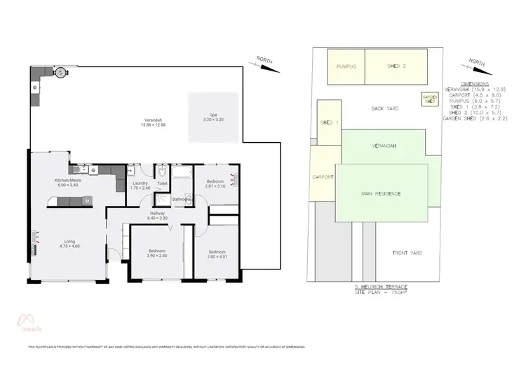 Floorplan of Homely house listing, 5 Heurich Terrace, Whyalla Norrie SA 5608