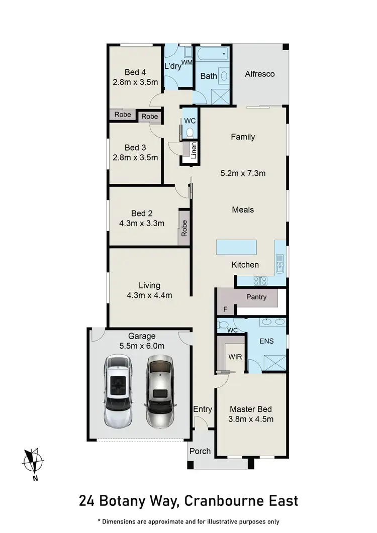 Floorplan of Homely house listing, 24 Botany Way, Cranbourne East VIC 3977