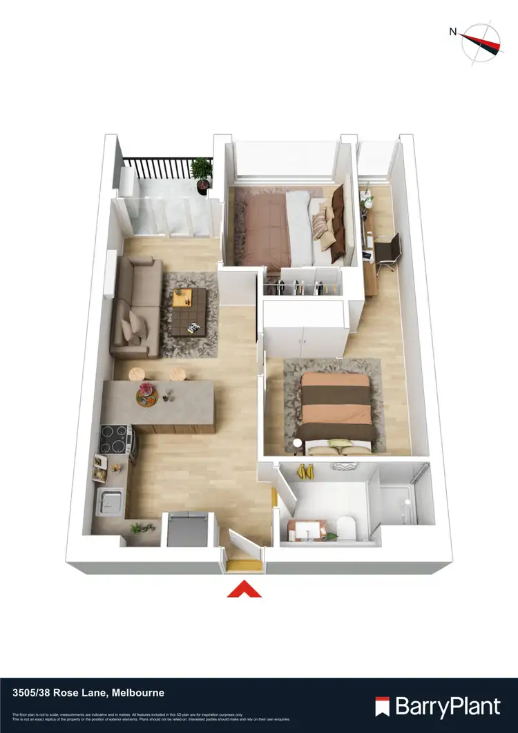 Floorplan of Homely apartment listing, 3505/38 Rose Lane, Melbourne VIC 3000