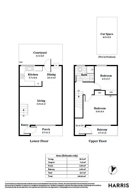 Floorplan of Homely townhouse listing, 14/1 Gore Street, Glenelg North SA 5045