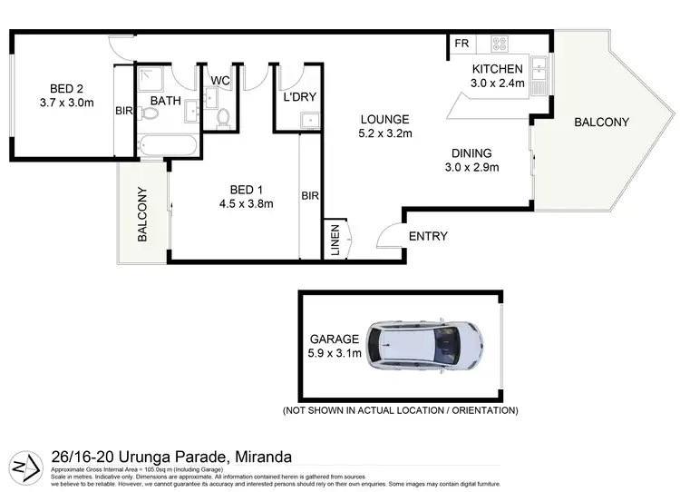 Floorplan of Homely apartment listing, 26/16-20 Urunga Parade, Miranda NSW 2228