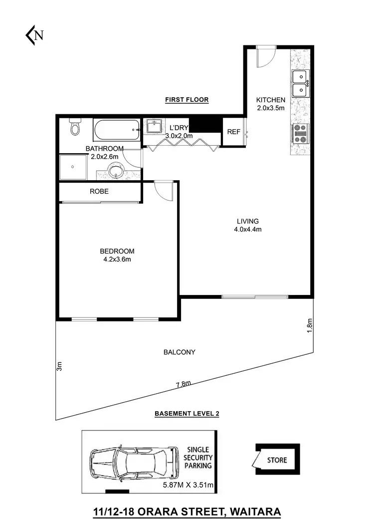 Floorplan of Homely apartment listing, 11/12 Orara Street, Waitara NSW 2077