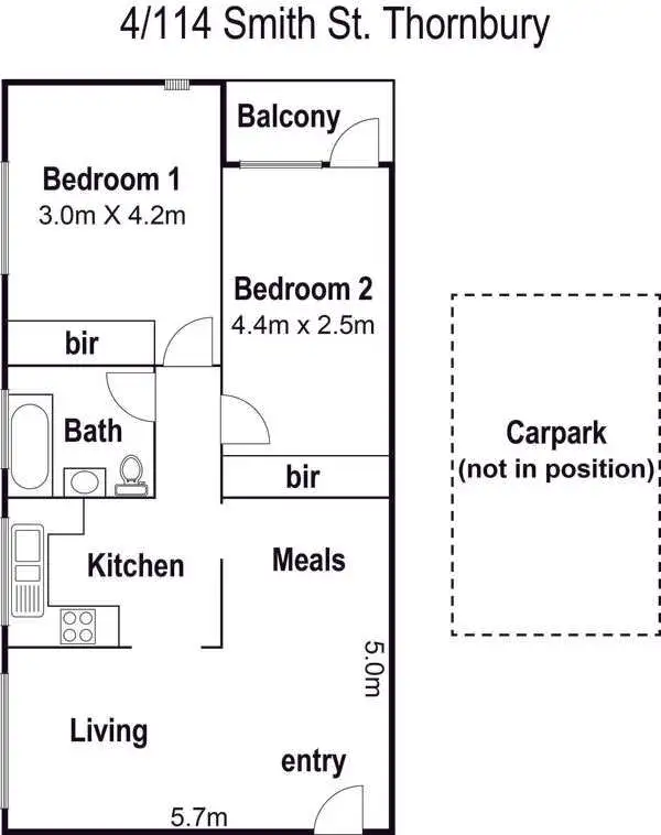 Floorplan of Homely apartment listing, 4/114 Smith Street, Thornbury VIC 3071