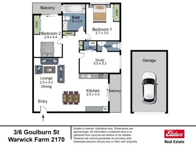 Floorplan of Homely unit listing, 3/6 Goulburn Street, Warwick Farm NSW 2170
