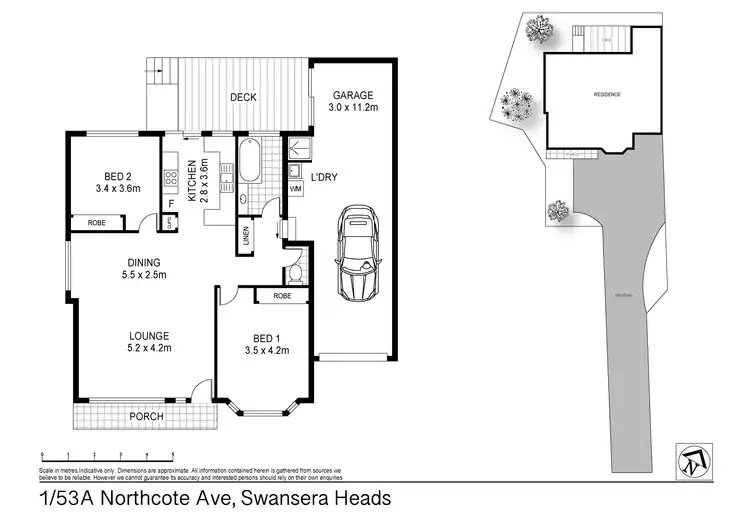 Floorplan of Homely semi-detached listing, 1/53A Northcote Avenue, Swansea Heads NSW 2281