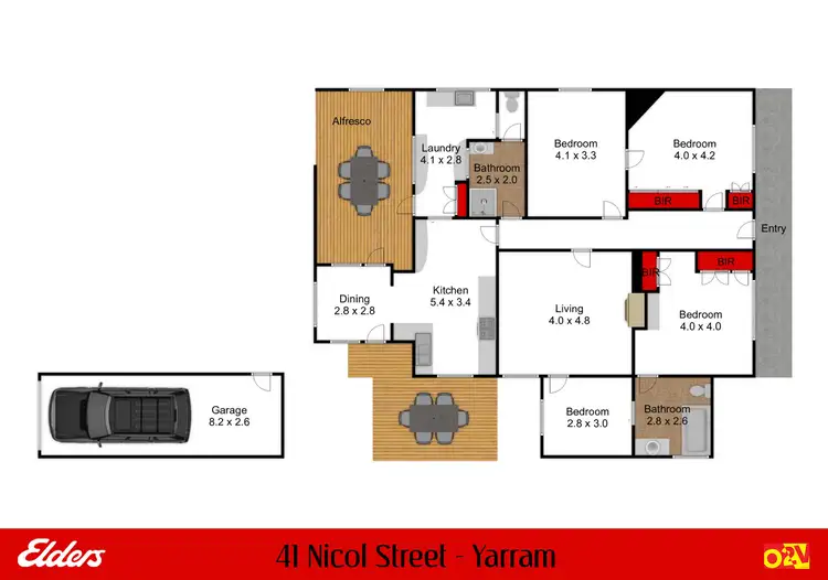 Floorplan of Homely house listing, 41 Nicol Street, Yarram VIC 3971