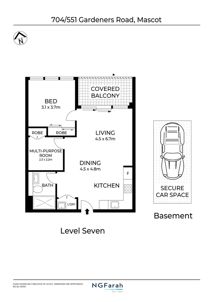 Floorplan of Homely apartment listing, 704/551 Gardeners Road, Mascot NSW 2020