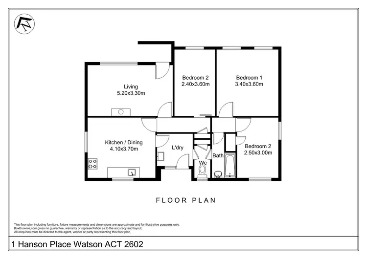 Floorplan of Homely house listing, 1 Hanson Place, Watson ACT 2602