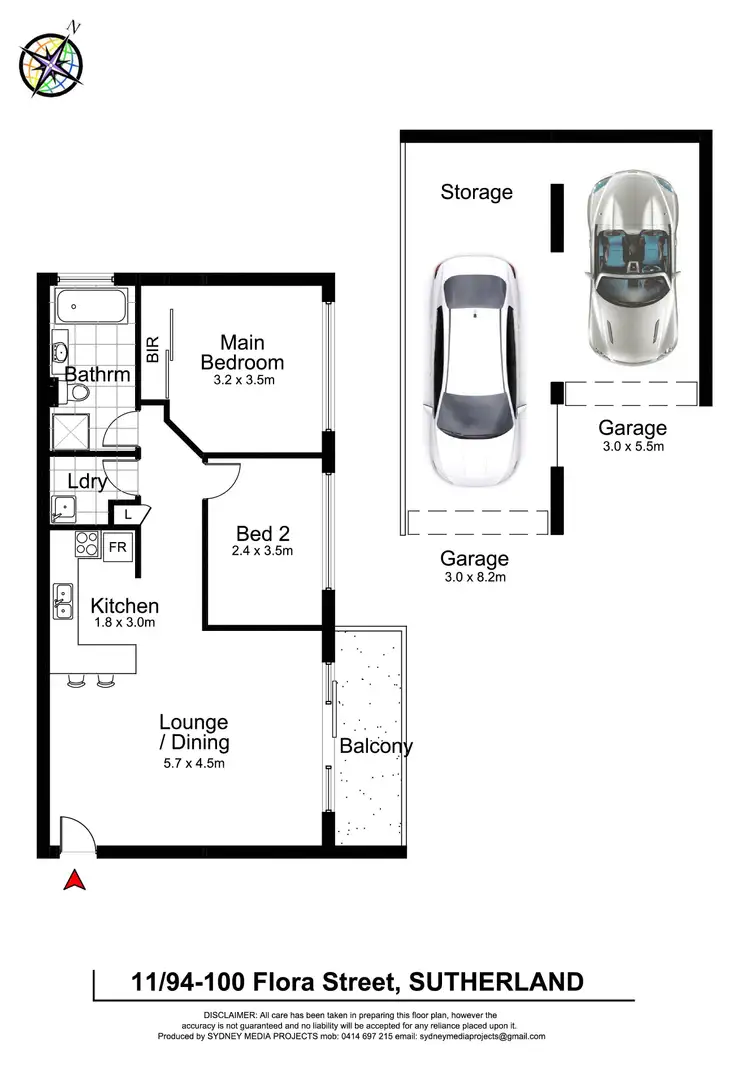 Floorplan of Homely unit listing, 11/94-100 Flora Street, Sutherland NSW 2232