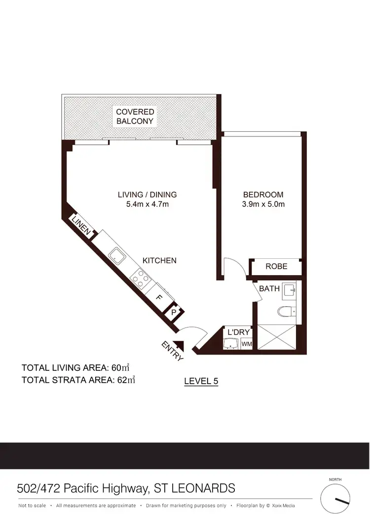 Floorplan of Homely apartment listing, 502/472 Pacific Highway, St Leonards NSW 2065