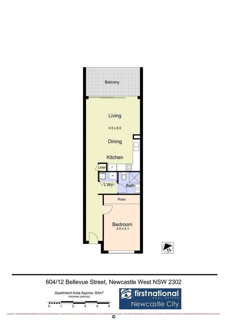 Floorplan of Homely apartment listing, 604/12 Bellevue Street, Newcastle West NSW 2302