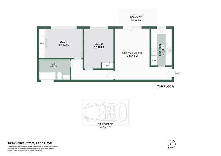 Floorplan of Homely apartment listing, 14/4 Stokes Street, Lane Cove NSW 2066