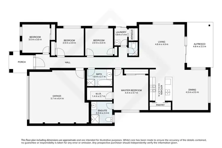 Floorplan of Homely house listing, 8 Inwood Crescent, Wodonga VIC 3690