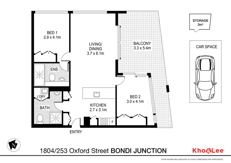 Floorplan of Homely apartment listing, 1804/253 Oxford Street, Bondi Junction NSW 2022