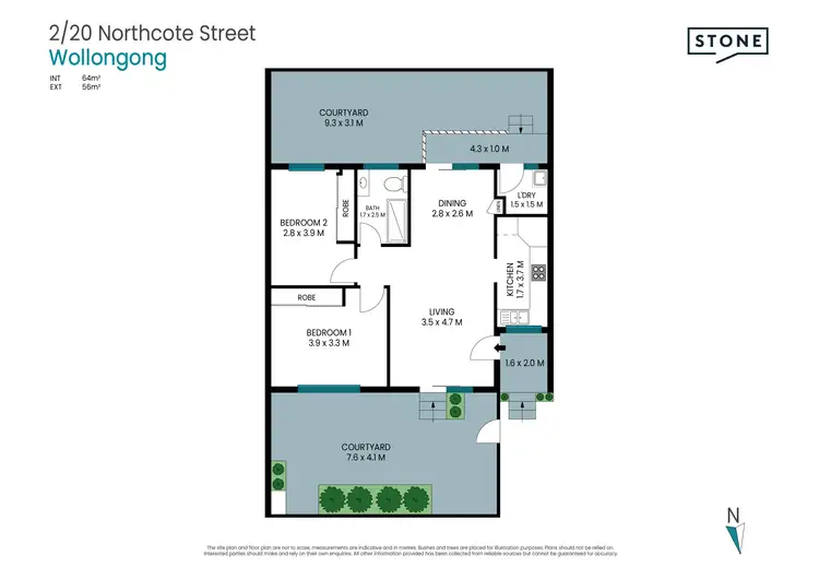 Floorplan of Homely unit listing, 2/20 Northcote Street, Wollongong NSW 2500