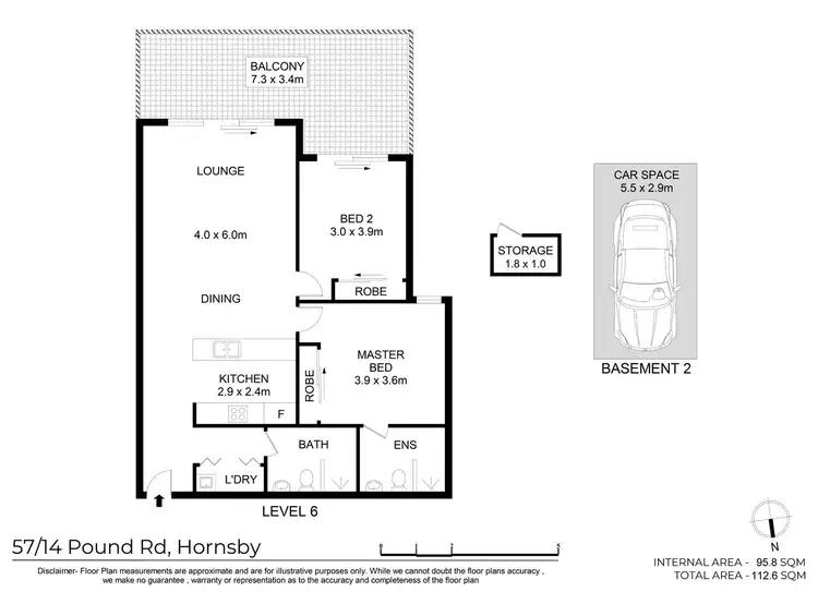 Floorplan of Homely unit listing, 57/14 Pound Road, Hornsby NSW 2077