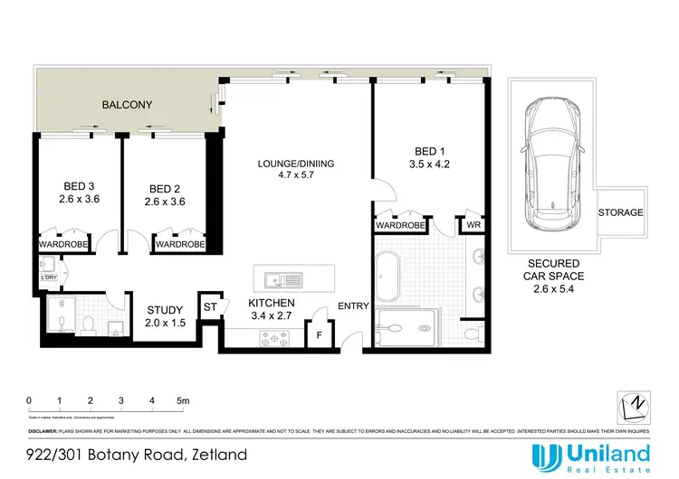 Floorplan of Homely apartment listing, 922/301 Botany Road, Zetland NSW 2017