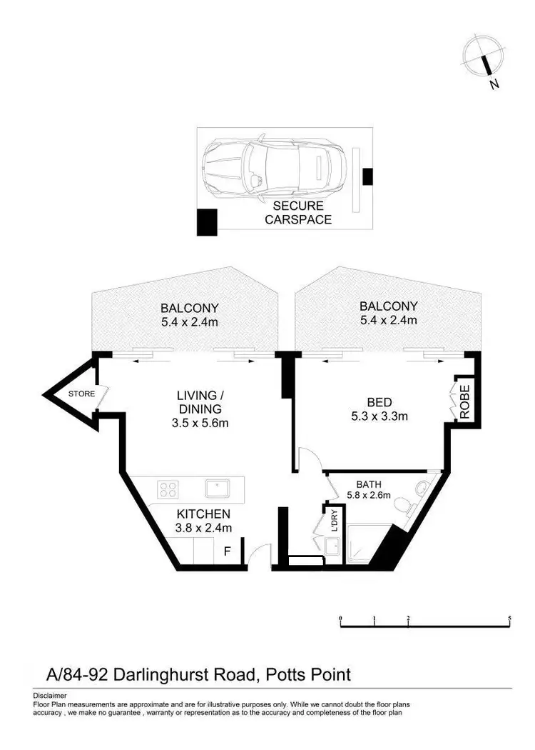 Floorplan of Homely unit listing, 27A/82-94 Darlinghurst Road, Potts Point NSW 2011