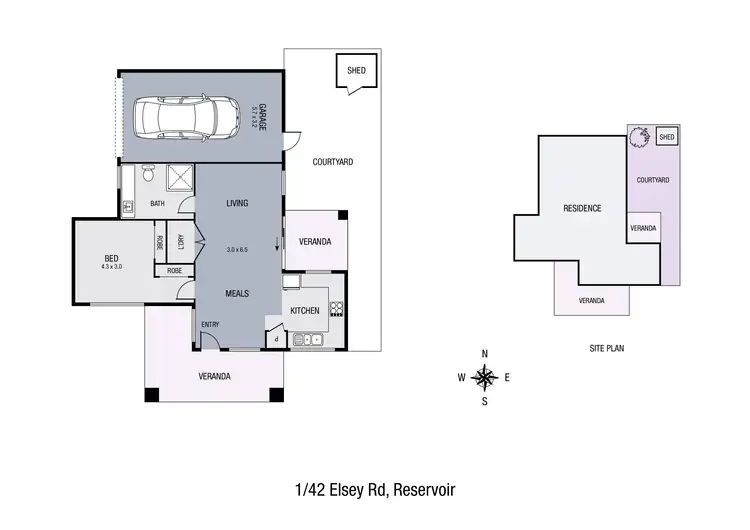 Floorplan of Homely unit listing, 1/42 Elsey Road, Reservoir VIC 3073