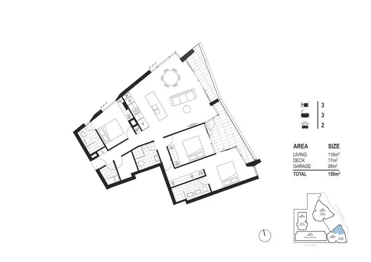Floorplan of Homely apartment listing, 1802/464 King Street, Newcastle West NSW 2302