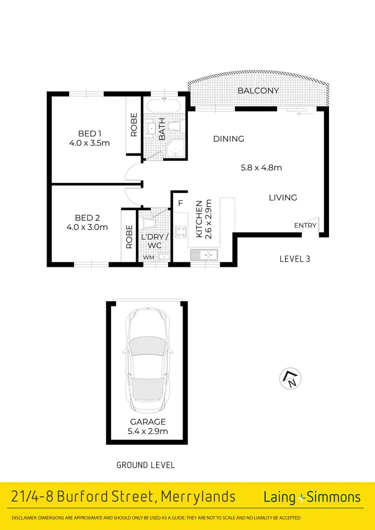 Floorplan of Homely unit listing, 21/4-8 Burford Street, Merrylands NSW 2160