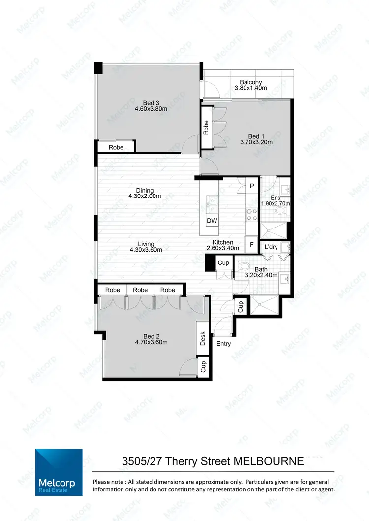 Floorplan of Homely apartment listing, 3505/27 Therry Street, Melbourne VIC 3000