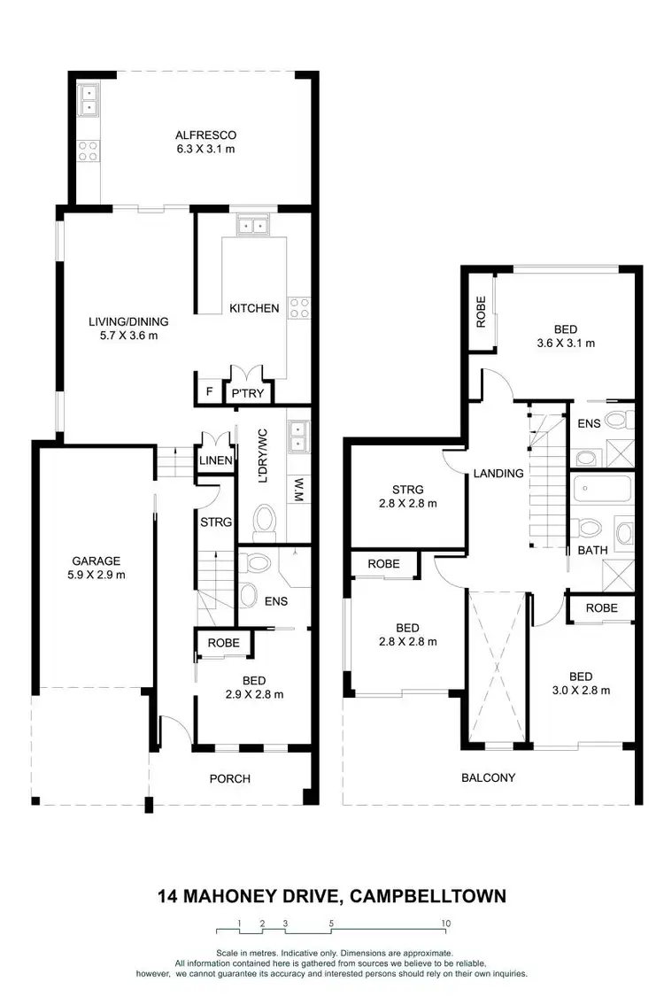 Floorplan of Homely semi-detached listing, 14B Mahoney Drive, Campbelltown NSW 2560