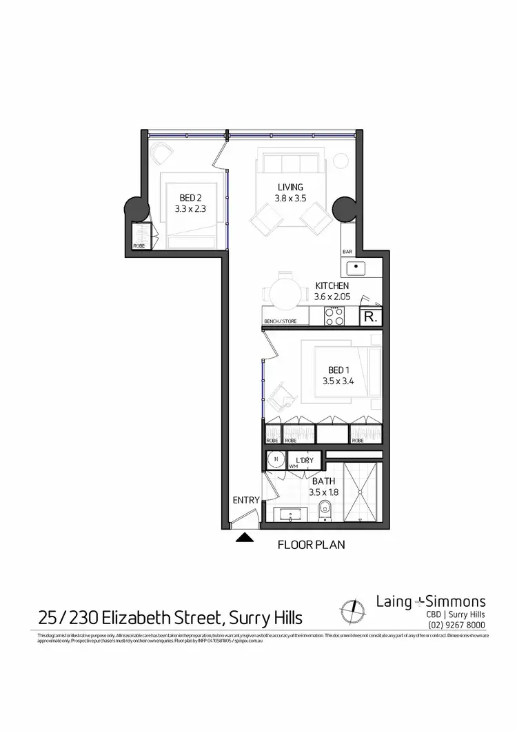 Floorplan of Homely apartment listing, 25/230 Elizabeth Street, Surry Hills NSW 2010