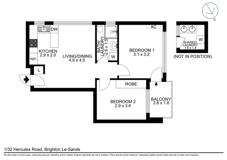 Floorplan of Homely apartment listing, 1/32 Hercules Road, Brighton-Le-Sands NSW 2216