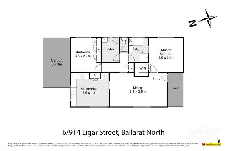 Floorplan of Homely unit listing, 6/914 Ligar Street, Ballarat North VIC 3350