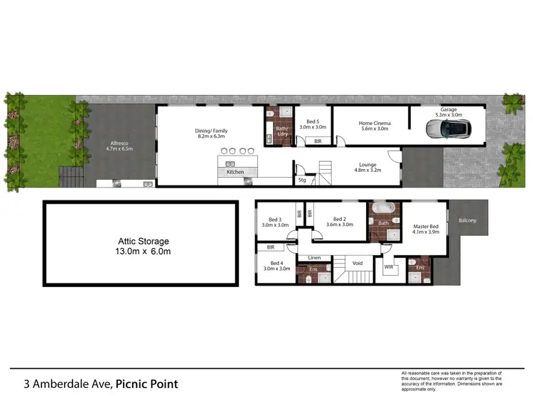 Floorplan of Homely semi-detached listing, 3 Amberdale Avenue, Picnic Point NSW 2213