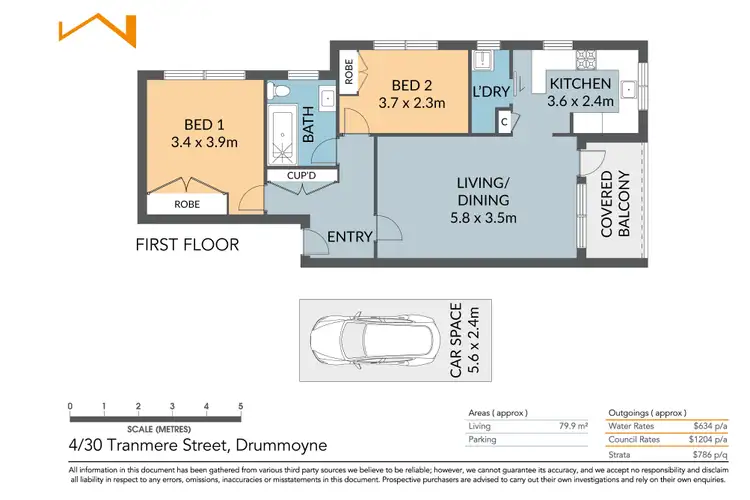 Floorplan of Homely apartment listing, 4/30 Tranmere Street, Drummoyne NSW 2047