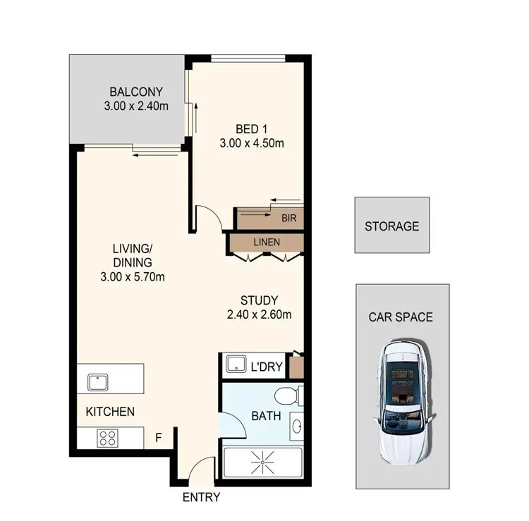 Floorplan of Homely apartment listing, Level 1/a4104/1 Hamilton Crescent, Ryde NSW 2112
