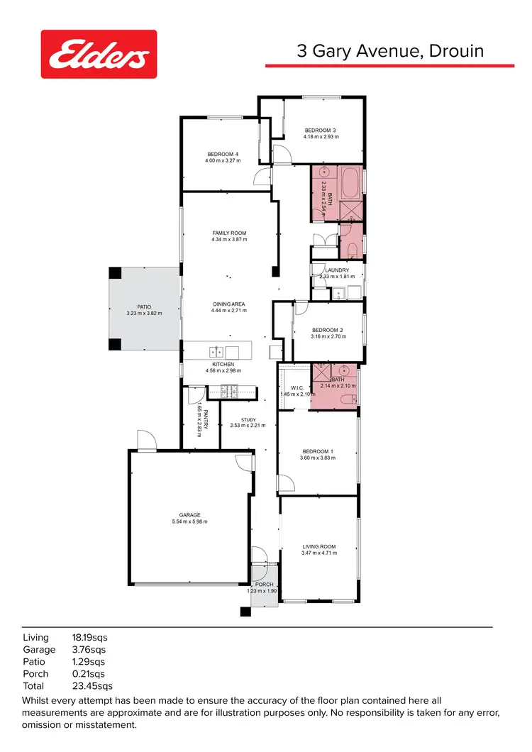 Floorplan of Homely house listing, 3 Gary Avenue, Drouin VIC 3818