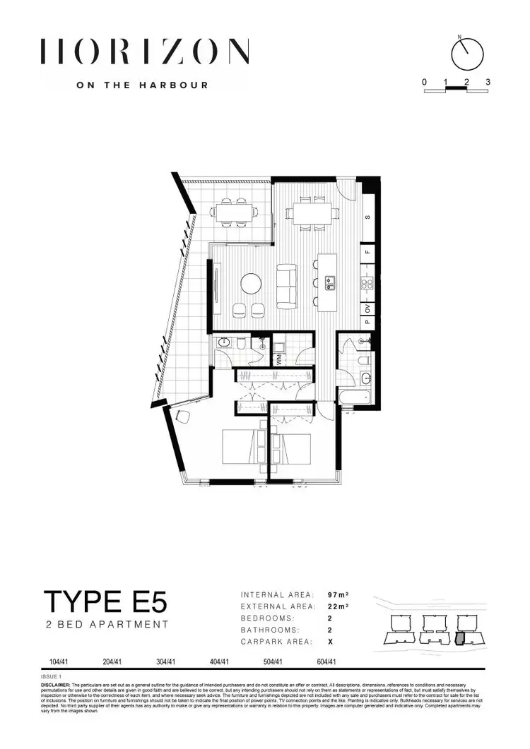 Floorplan of Homely apartment listing, Level Onsell/504/41 Honeysuckle Drive, Newcastle NSW 2300