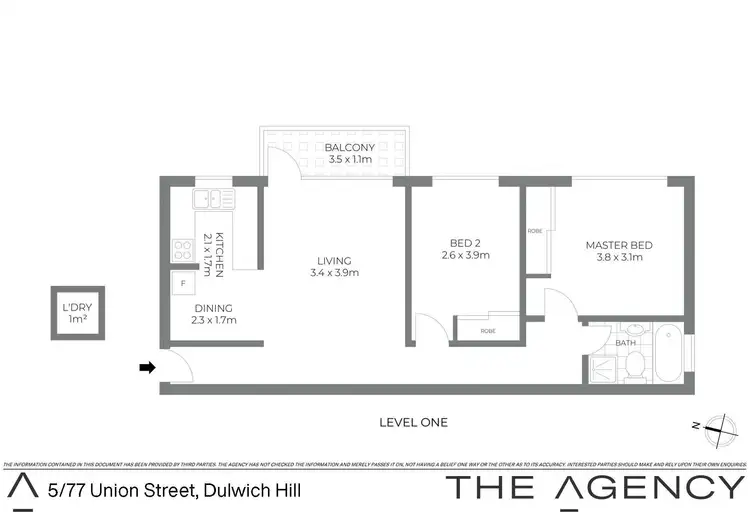 Floorplan of Homely apartment listing, 5/77 Union Street, Dulwich Hill NSW 2203