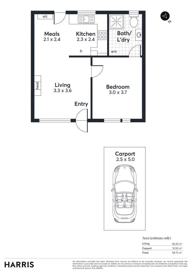Floorplan of Homely unit listing, 4/57 Seventh Avenue, St Peters SA 5069