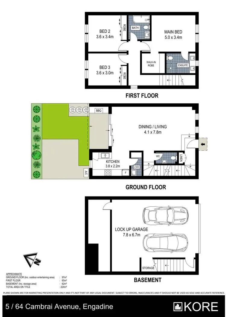 Floorplan of Homely townhouse listing, 5/64 Cambrai Avenue, Engadine NSW 2233