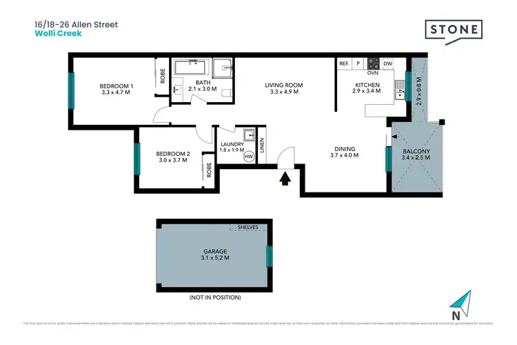 Floorplan of Homely unit listing, 16/18-26 Allen Street, Wolli Creek NSW 2205