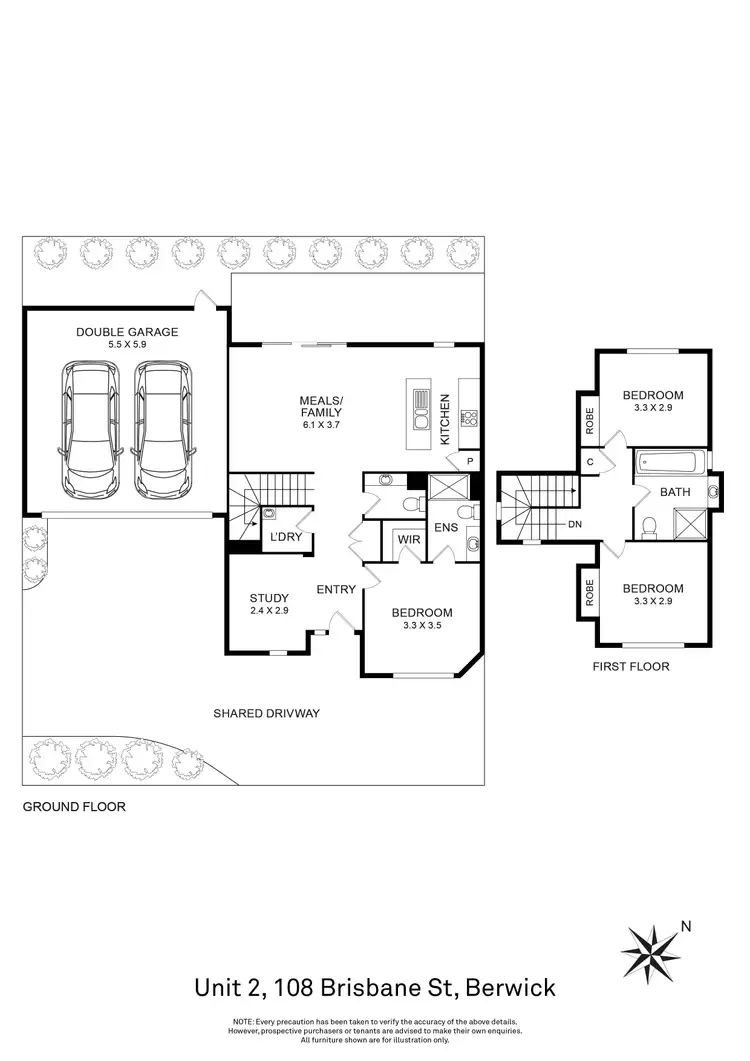 Floorplan of Homely townhouse listing, 2/108 Brisbane Street, Berwick VIC 3806