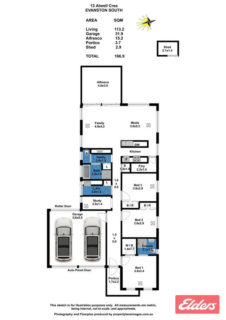 Floorplan of Homely house listing, 13 Atwell Crescent, Evanston South SA 5116